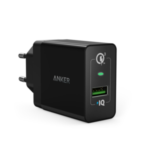 Anker, PowerPort+1 with QC 3.0 18W USB-A EU Black