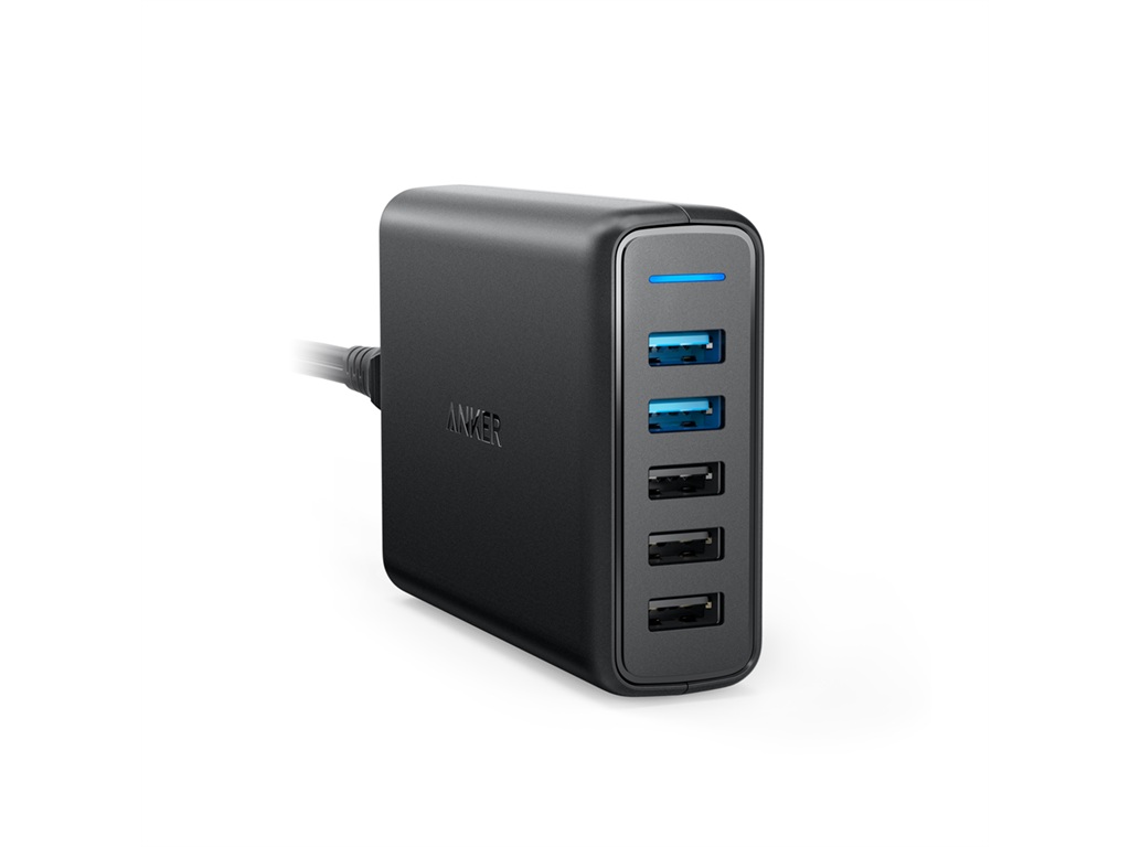 Anker, PowerPort 5 with Dual QC 3.0 63W USB-A EU Black