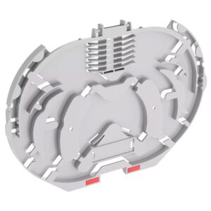 Fibrain, Optikai kötéstartó tálca 12 kötésnek, 12db szálvédő zsugorcsővel, fedlappal, szürke (új típus)