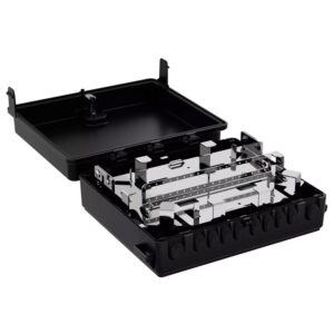 Fibrain, Optikai oszlopszerelvény OBP-S8W, 1x SCM-A-24, 18x SC SX adaptertaró, üres, zárral