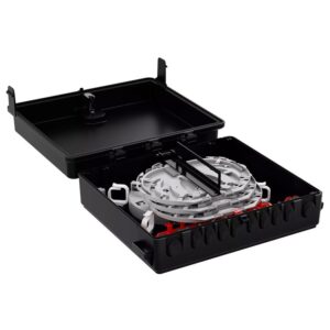 Fibrain, Optikai oszlopszerelvény OBP-S8, 12 (max 36) kötésnek, 9x SC SX adapter tartóval, egyenes profilú zárral
