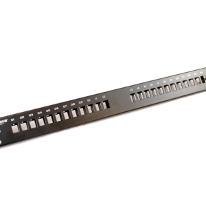 Fibrain, Optikai patch panel előlap, 1U patchpanelhez, 24x SC SX/LC DX/E2000 SX, fekete