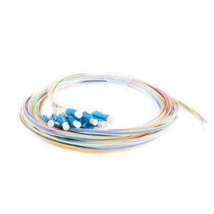 Fibrain optikai szálpigtail szett, 12db különböző színű, SM (G.657A1) LC/UPC 2,0m