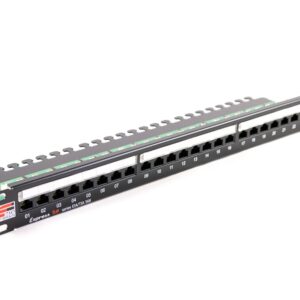 Fibrain patch panel, UTP cat.5e, 24 port, 1U