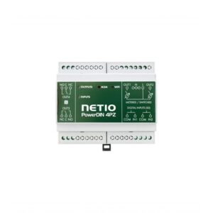 NETIO, POwerDIN 4PZ, DIN sínre szerelhető fogyasztásmérő és vezérlő, LAN, WiFi & NFC interface