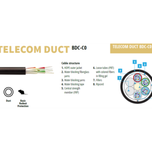 Fibrain, Optikai behúzó kábel 48 szálas, BDC-C0 4x12 G.652D, 2,2kN PE
