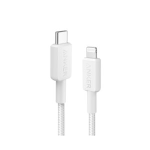 Anker, 322 USB-C to LGT Cable Nylon, 0.9M, White
