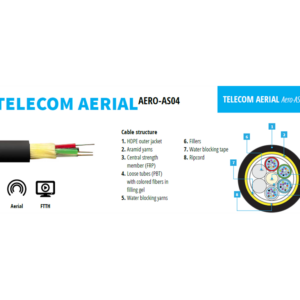 Fibrain optikai légkábel, ADSS 4kN, AERO-AS 24 (2x12) SM (G.652D) t=2,5mm