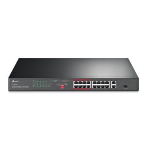 TP-Link, TL-SL1218P 16-Port 10/100 Mbps + 2-Port Gigabit Rackmount Switch with 16-Port PoE+